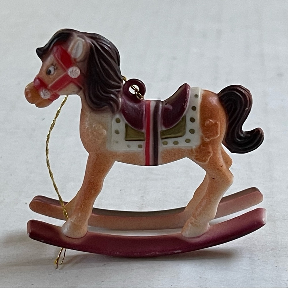 Vintage Rocking Horse 2.5 Inch Ornament Hongkong Animal Holiday Decor Collection